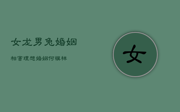 女龙男兔婚姻相害，理想婚姻何模样？  第1张