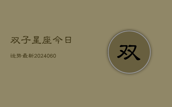 双子星座今日运势最新(20240603)  第1张