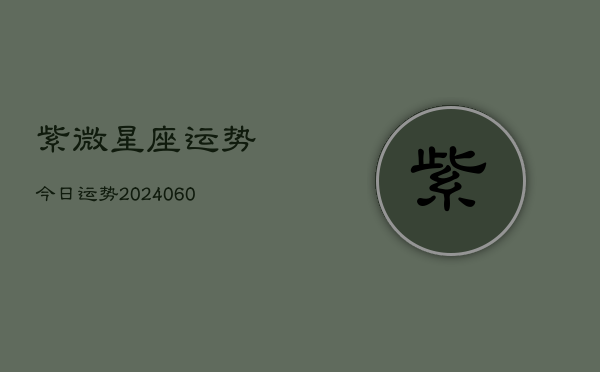 紫微星座运势今日运势(20240603)  第1张