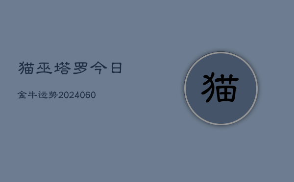 猫巫塔罗今日金牛运势(20240605)  第1张