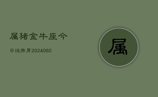 属猪金牛座今日运势男(20240605)  第1张