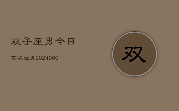 双子座男今日求职运势(20240606)  第1张