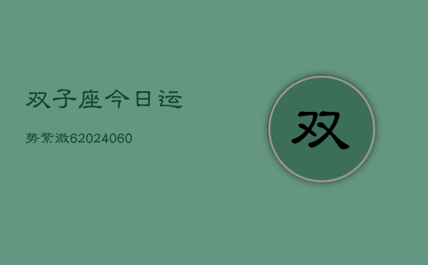 双子座今日运势紫微6(20240606)  第1张