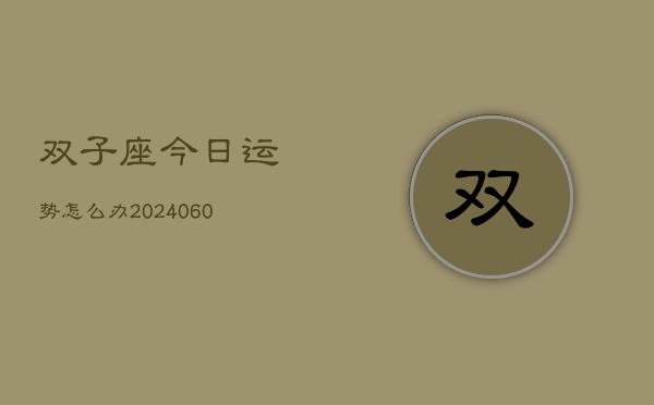 双子座今日运势怎么办(20240610)