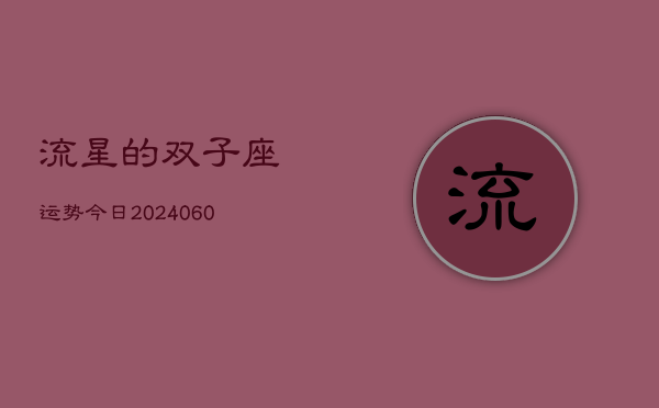 流星的双子座运势今日(20240610)  第1张