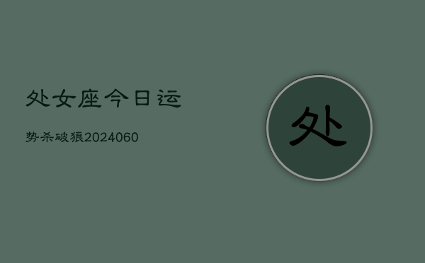 处女座今日运势杀破狼(20240610)  第1张