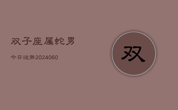 双子座属蛇男今日运势(20240613)  第1张