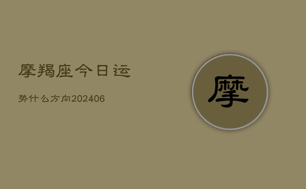 摩羯座今日运势什么方向(20240615)  第1张