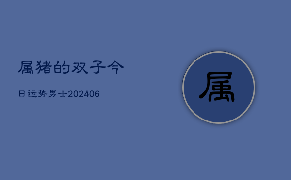 属猪的双子今日运势男士(6月22日)  第1张