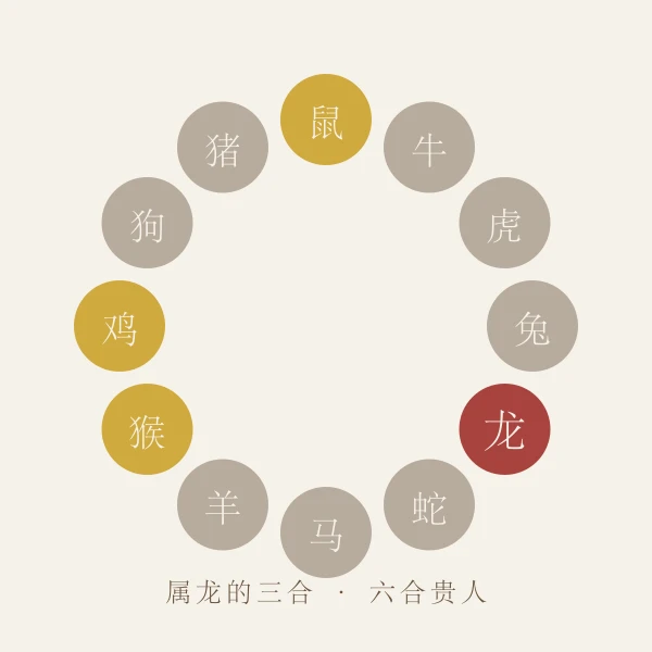 属龙三合六合贵人生肖图