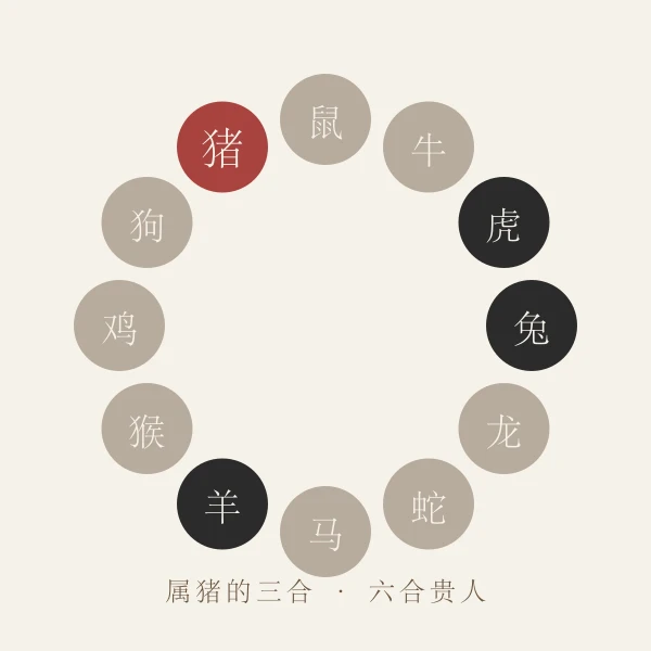 属猪三合六合贵人生肖图